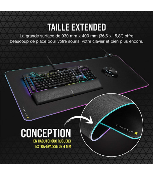 TAPIS SOURIS CORSAIR GAMING MM700 RGB XL